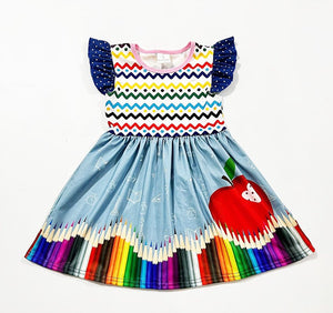 BACK TO SCHOOL COLOR PENCILS DRESS