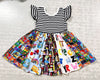 BACK TO SCHOOL STRIPE TWIRL DRESS
