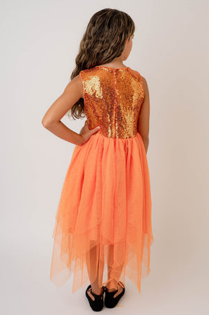 ORANGLE SPARKLE & TULLE DRESS