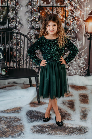 GREEN SPARKLE TUTU DRESS