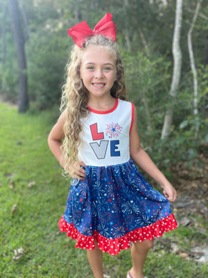 PATRIOTIC LOVE FIRE WORK DRESS