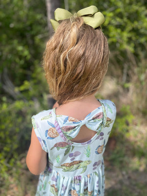 TURTLE BACK BOW DRESS