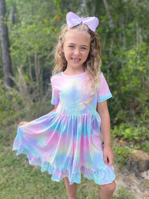 PASTEL OMBRE BACK BOW DRESS