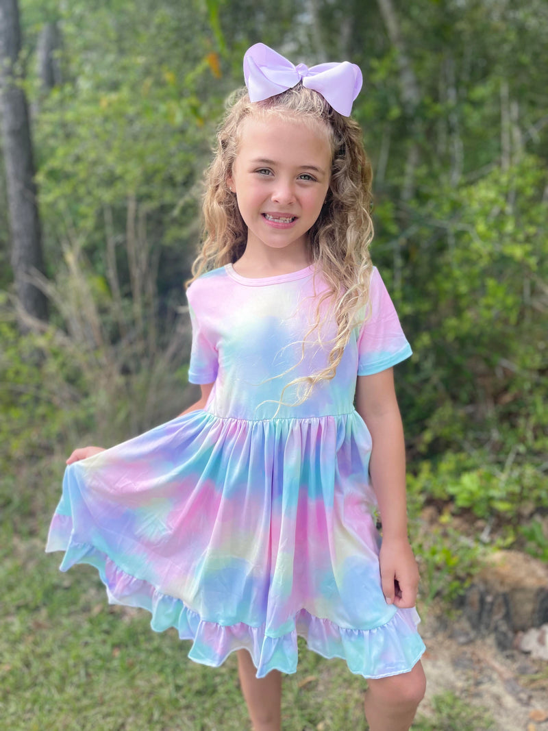 PASTEL OMBRE BACK BOW DRESS