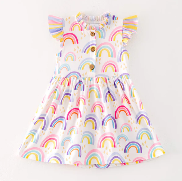 RAINBOW BUTTONED DRESS