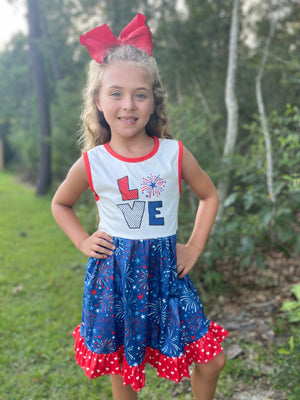 PATRIOTIC LOVE FIRE WORK DRESS