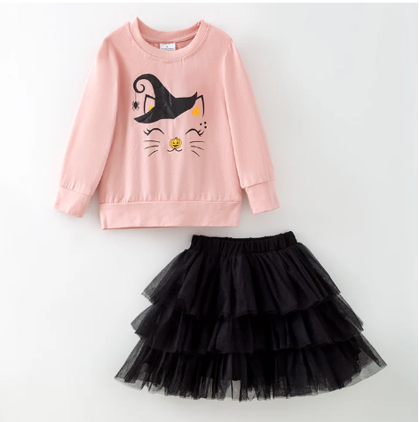 CAT TOP & SKIRT SET - Halloween2025
