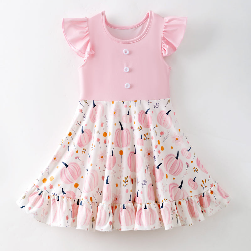 PINK PUMPKIN BUTTON DRESS