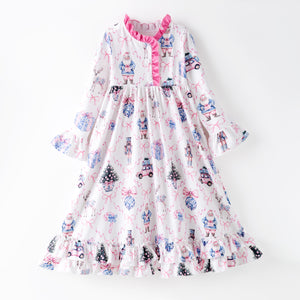 CHRISTMAS NUTCRACKER BOW NIGHTGOWN - PINK -  Christmas2025