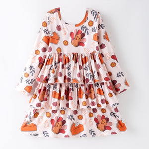 THANKSGIVING TURKEY RUFFLE DRESS