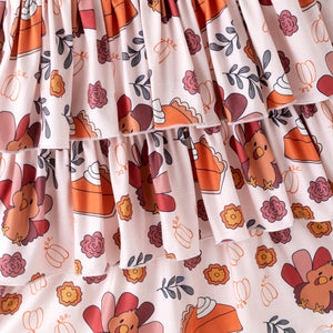 THANKSGIVING TURKEY RUFFLE DRESS
