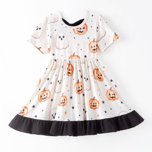 GHOST & PUMPKIN BACKBOW DRESS