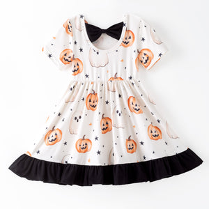 GHOST & PUMPKIN BACKBOW DRESS