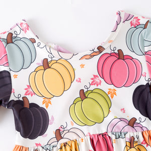 FALL PUMPKINS BACKBOW DRESS - Fall2025