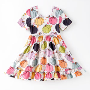 FALL PUMPKINS BACKBOW DRESS - Fall2025
