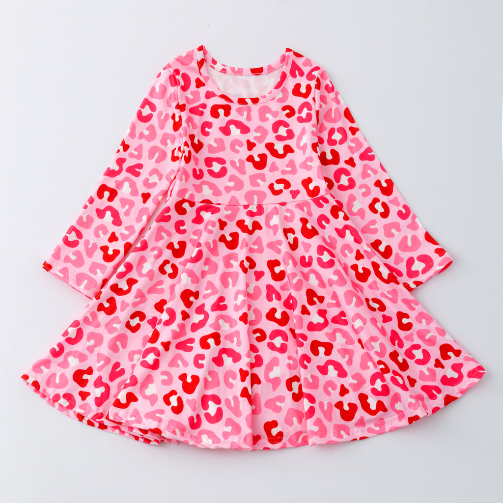 VALENTINE ANIMAL PRINT TWIRL DRESS