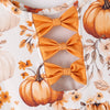 PUMPKIN FLORAL BACK BOW DRESS - Fall2025- Preorder