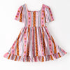PUMPKIN & BOW STRIPE DRESS - Fall2025