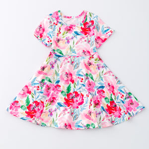 SPRING FLORAL TWIRL DRESS