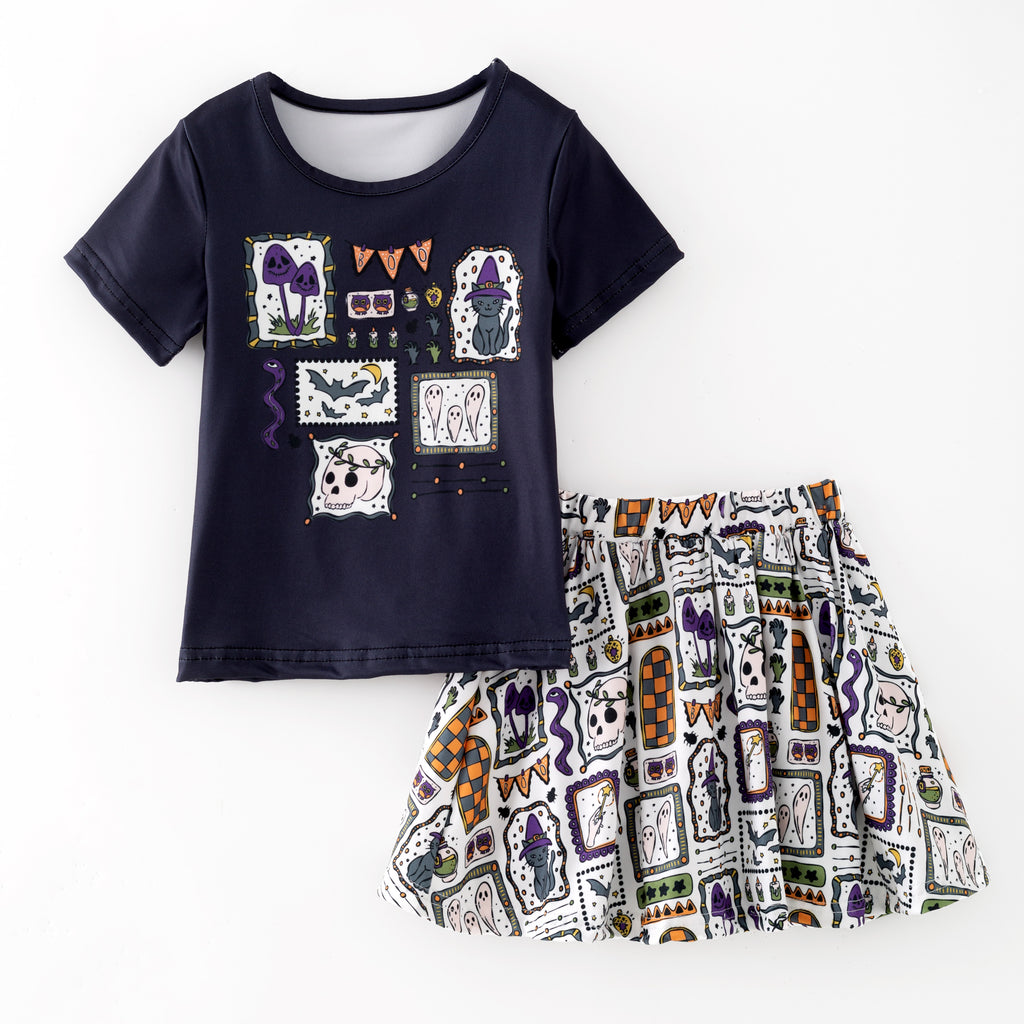 HALLOWEEN TOP & SKORT SET