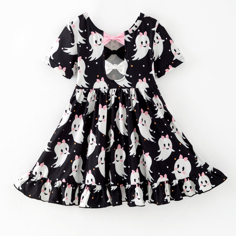 CUTE GHOST BACK BOW DRESS - Halloween2025