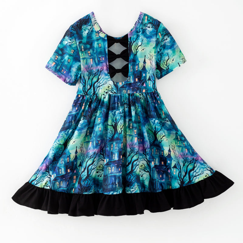 HAUNTED HOUSE BACK BOW DRESS - Halloween2025