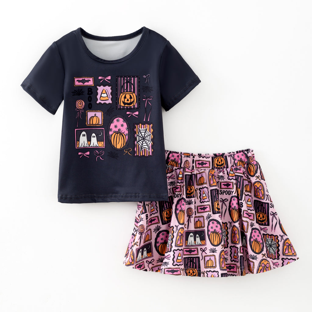 SPOOKY GHOST TOP & SKORT SET - Halloween2025