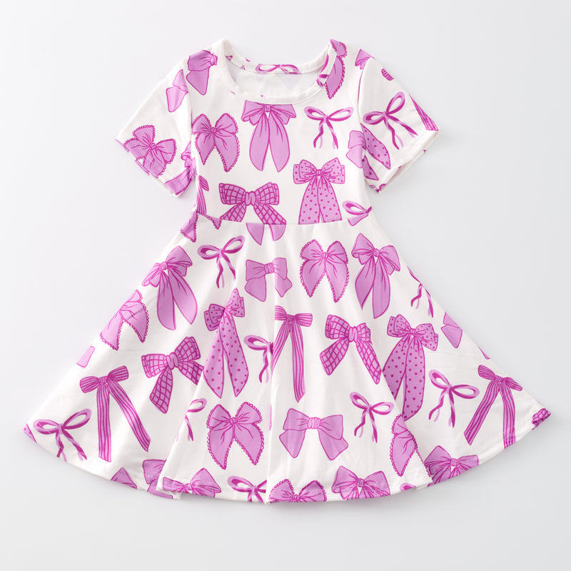 PURPLE BOW TWIRL DRESS
