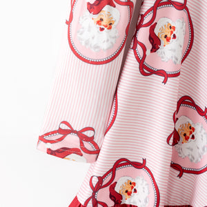 SANTA FRAME BACK BOW TWIRL DRESS - Christmas2025
