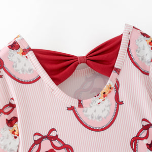 SANTA FRAME BACK BOW TWIRL DRESS - Christmas2025