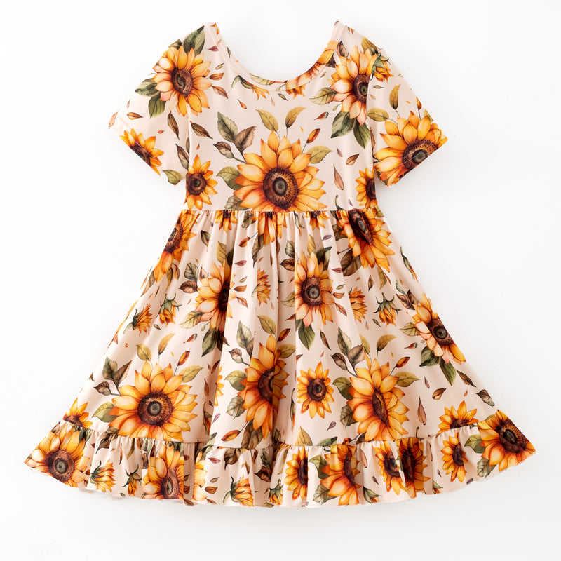 SUNFLOWER BACK BOW DRESS - Fall2025