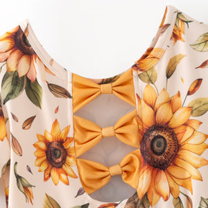 SUNFLOWER BACK BOW DRESS - Fall2025