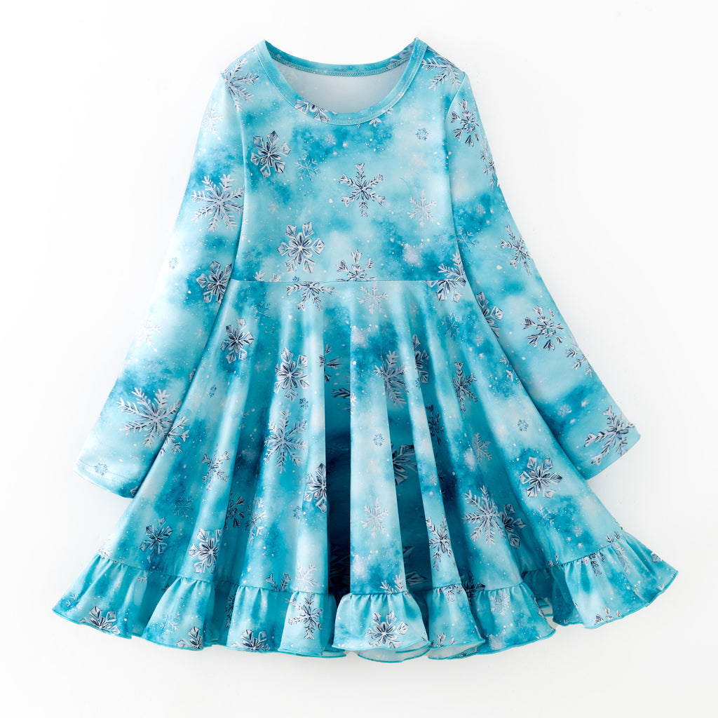 SNOWFLAKE RUFFLE DRESS - Christmas2025