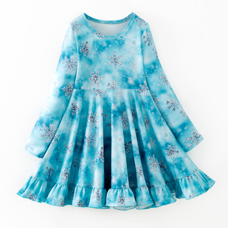 SNOWFLAKE RUFFLE DRESS - Christmas2025