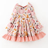 PINK PUMPKIN BACK BOW BACK DRESS - Fall2025