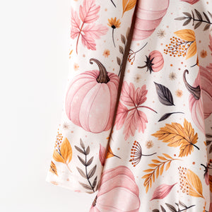 PINK PUMPKIN BACK BOW BACK DRESS - Fall2025