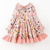 PINK PUMPKIN BACK BOW BACK DRESS - Fall2025