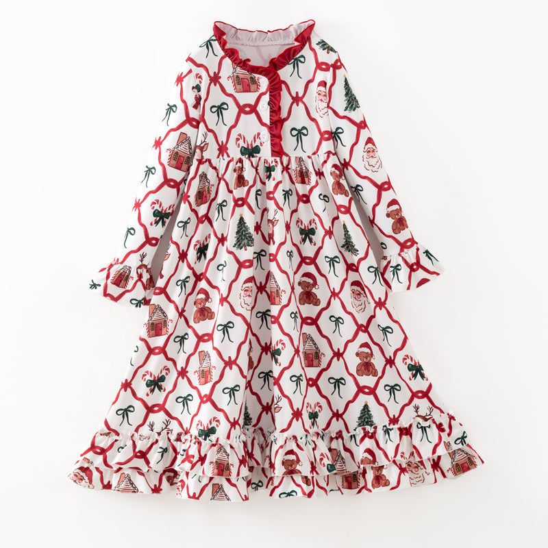 CHRISTMAS SANTA & TEDDY NIGHTGOWN - Christmas2025