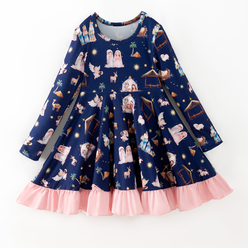NATIVITY PINK RUFFLE DRESS - Christmas2025