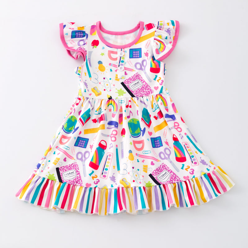 I HEART SCHOOL STRIPE DRESS PREORDER