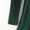 ELIZE VELOUR RUFFLE DRESS - GREEN - Christmas2025