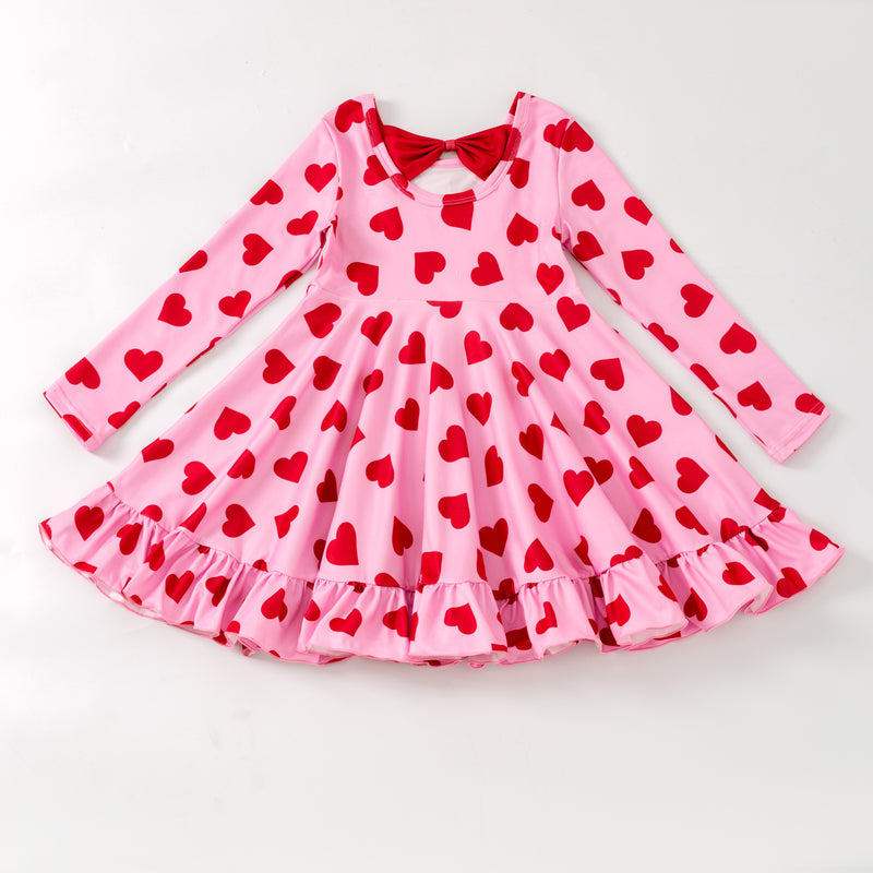 VALENTINE HEARTS BACK BOW DRESS  - Valentine2025