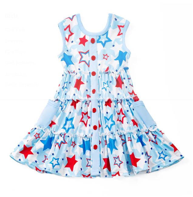 PATRIOTIC STARS LAYER DRESS PRESALE