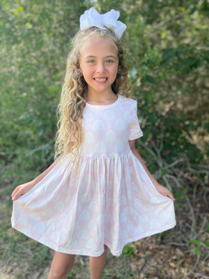 PINK & WHITE RAINBOW DRESS