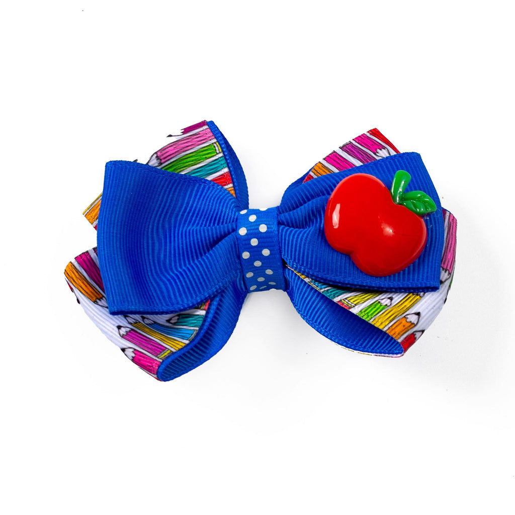 BACK TO SCHOOL APPLE HAIRBOW