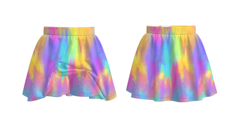 RAINBOW TYE DYE SKORT - PRESALE