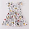 BACK TO SCHOOL RAINBOW FLUTTER DRESS