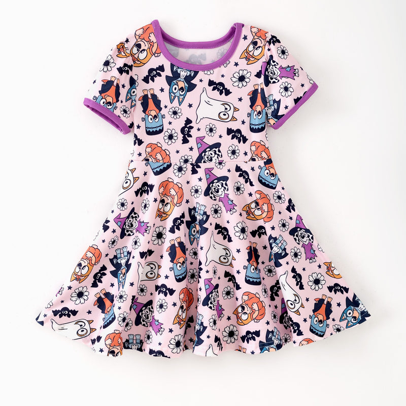 HALLOWEEN BLUE DOG TWIRL DRESS  - Halloween2025