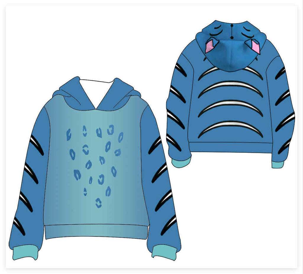 BLUE TIGER HOODIE -  PRE-ORDER (KIDS AND ADULTS)
