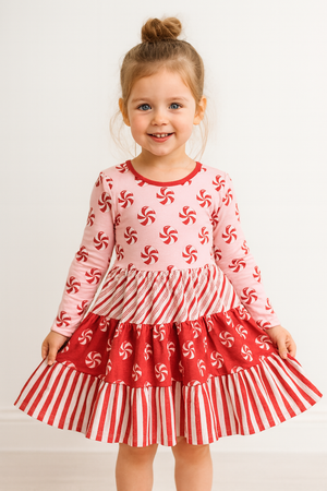 CANDY CANE & PEPPERMINT LAYER DRESS Preorder